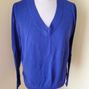Blue Worthington Lightweight V-Neck Sweater/XL